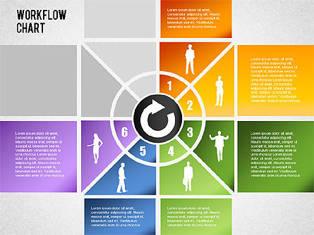 Workflow grafiek, Dia 7, 01340, Procesdiagrammen — PoweredTemplate.com
