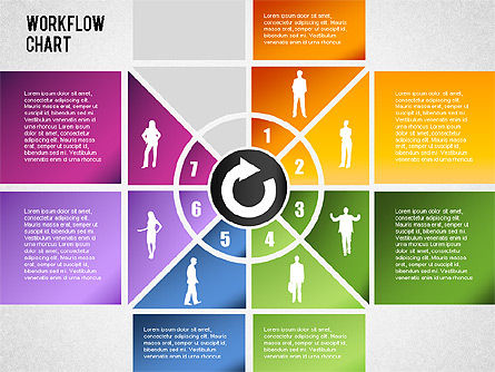 Workflow grafiek, Dia 8, 01340, Procesdiagrammen — PoweredTemplate.com