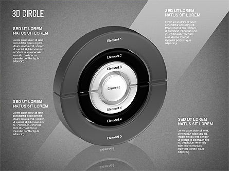 Diagramme segmenté en cercle 3d, Diapositive 10, 01343, Modèles commerciaux — PoweredTemplate.com