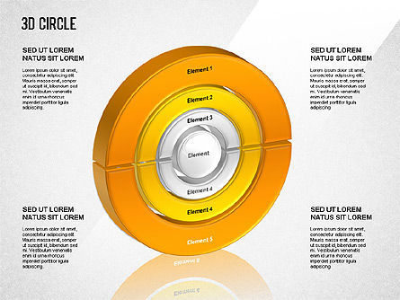3D Circle Segmented Diagram, Slide 3, 01343, Business Models — PoweredTemplate.com