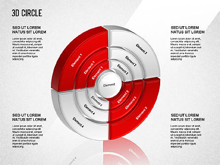 Diagramme segmenté en cercle 3d, Diapositive 5, 01343, Modèles commerciaux — PoweredTemplate.com