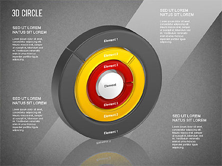 3D-cirkel gesegmenteerde diagram, Dia 9, 01343, Businessmodellen — PoweredTemplate.com