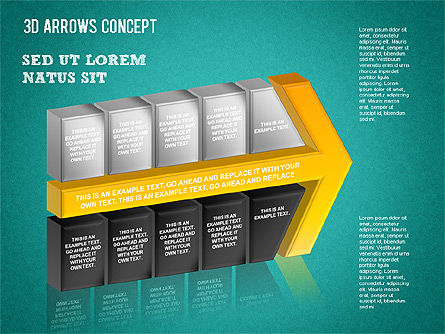 Setas de proceso complejas, Diapositiva 12, 01346, Diagramas de proceso — PoweredTemplate.com