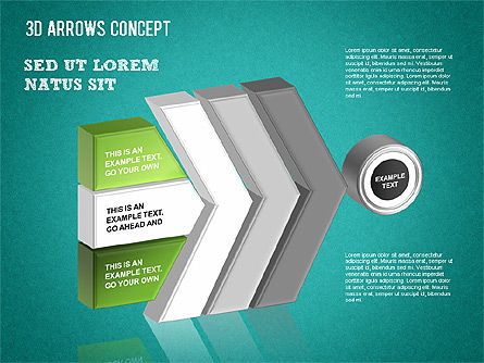 Setas de proceso complejas, Diapositiva 14, 01346, Diagramas de proceso — PoweredTemplate.com