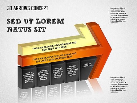 Setas de proceso complejas, Diapositiva 3, 01346, Diagramas de proceso — PoweredTemplate.com
