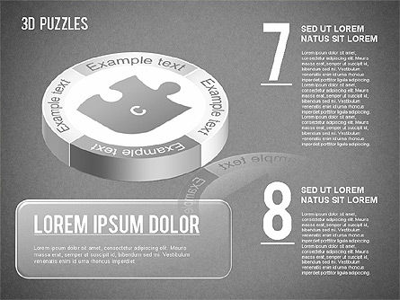 Etapas del rompecabezas 3D, Diapositiva 13, 01350, Diagramas de puzzle — PoweredTemplate.com