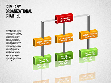 3D Org Chart, PowerPoint Template, 01355, Organizational Charts — PoweredTemplate.com