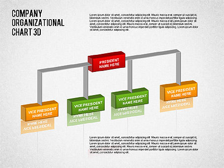 3d organigram, Dia 2, 01355, Organisatorische Grafieken — PoweredTemplate.com