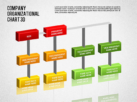 3D組織図, スライド 6, 01355, 組織チャート — PoweredTemplate.com