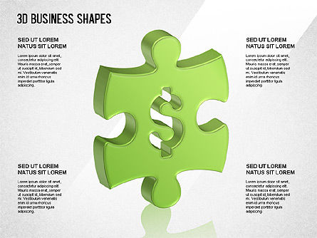 3Dビジネスシェイプ, スライド 2, 01361, 図形 — PoweredTemplate.com
