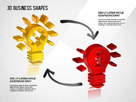 3Dビジネスシェイプ, スライド 8, 01361, 図形 — PoweredTemplate.com