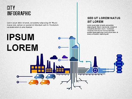 Infografis Kota, Slide 4, 01362, Templat Presentasi — PoweredTemplate.com