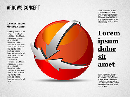 Frecce intorno sfera, Slide 11, 01364, Forme — PoweredTemplate.com