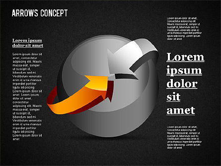 Frecce intorno sfera, Slide 15, 01364, Forme — PoweredTemplate.com