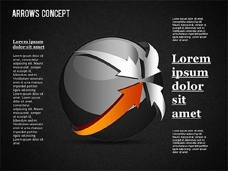 Frecce intorno sfera, Slide 16, 01364, Forme — PoweredTemplate.com