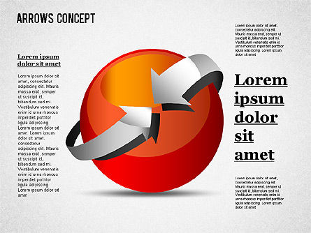 Frecce intorno sfera, Slide 5, 01364, Forme — PoweredTemplate.com