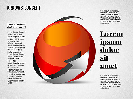 Arrows around sphere, Deslizar 6, 01364, Formas — PoweredTemplate.com