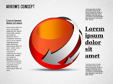 Arrows around sphere, Deslizar 7, 01364, Formas — PoweredTemplate.com