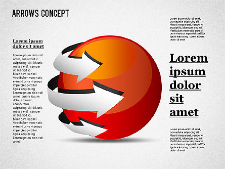 Frecce intorno sfera, Slide 9, 01364, Forme — PoweredTemplate.com