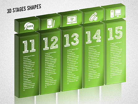 Table de scène 3d, Diapositive 13, 01367, Schémas d'étapes — PoweredTemplate.com