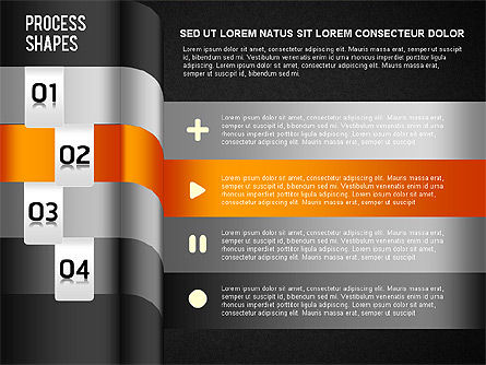 Schéma des étapes à rayures, Diapositive 15, 01369, Modèles commerciaux — PoweredTemplate.com