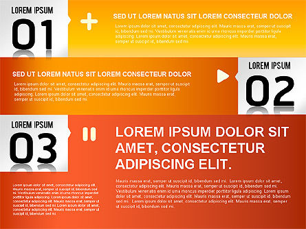 Schéma des étapes à rayures, Diapositive 8, 01369, Modèles commerciaux — PoweredTemplate.com