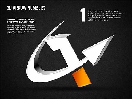 3D Arrow Numbers, Slide 10, 01371, Shapes — PoweredTemplate.com