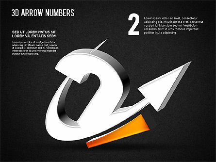 3D Arrow Numbers, Slide 11, 01371, Shapes — PoweredTemplate.com