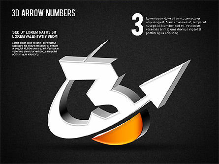 3D Arrow Numbers, Slide 12, 01371, Shapes — PoweredTemplate.com