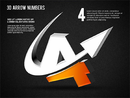 3D Arrow Numbers, Slide 13, 01371, Shapes — PoweredTemplate.com