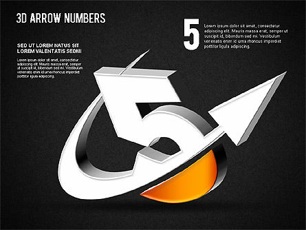 3D Arrow Numbers, Slide 14, 01371, Shapes — PoweredTemplate.com
