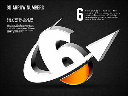 3D Arrow Numbers, Slide 15, 01371, Shapes — PoweredTemplate.com
