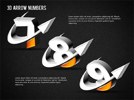 3D Arrow Numbers, Slide 16, 01371, Shapes — PoweredTemplate.com