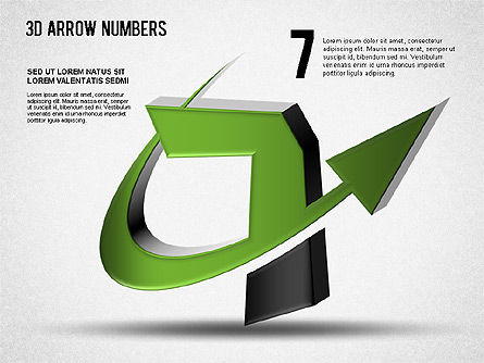 3D Arrow Numbers, Slide 7, 01371, Shapes — PoweredTemplate.com