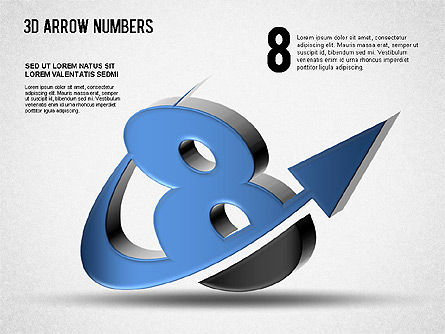 3D Arrow Numbers, Slide 8, 01371, Shapes — PoweredTemplate.com