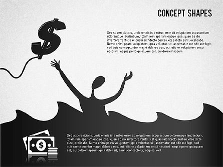 Formas del concepto financiero, Plantilla de PowerPoint, 01373, Formas — PoweredTemplate.com
