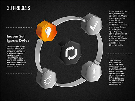 Proses Lingkaran 3d Dengan Ikon, Slide 11, 01374, Diagram Proses — PoweredTemplate.com