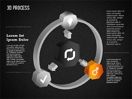 Processus en cercle 3d avec des icônes, Diapositive 13, 01374, Schémas de procédés — PoweredTemplate.com