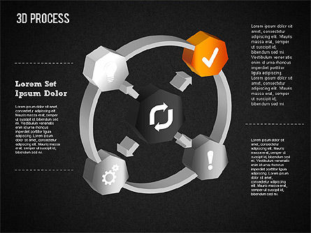 Proses Lingkaran 3d Dengan Ikon, Slide 14, 01374, Diagram Proses — PoweredTemplate.com