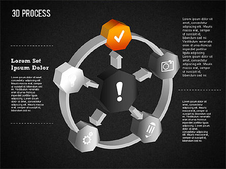 Processus en cercle 3d avec des icônes, Diapositive 15, 01374, Schémas de procédés — PoweredTemplate.com
