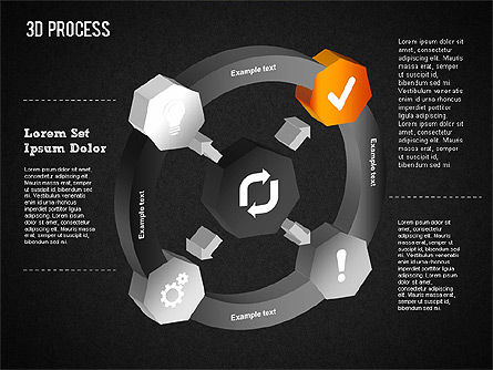 Trattato del cerchio 3d con le icone, Slide 16, 01374, Diagrammi di Processo — PoweredTemplate.com
