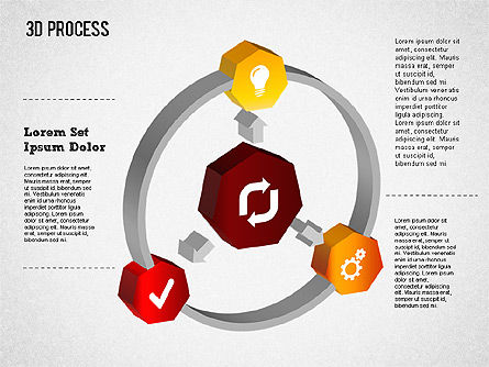 Proses Lingkaran 3d Dengan Ikon, Slide 5, 01374, Diagram Proses — PoweredTemplate.com