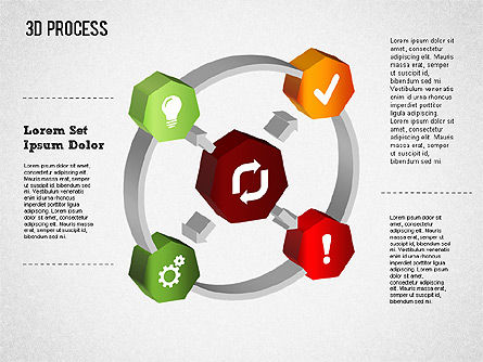 3d círculo processo com ícones, Deslizar 6, 01374, Diagramas de Processo — PoweredTemplate.com