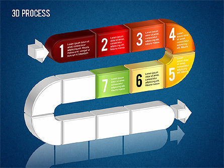 Processus 3d, Diapositive 10, 01378, Schémas de procédés — PoweredTemplate.com