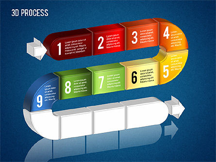 Processus 3d, Diapositive 12, 01378, Schémas de procédés — PoweredTemplate.com