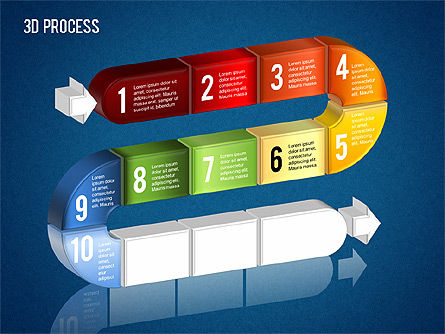 Proceso 3D, Diapositiva 13, 01378, Diagramas de proceso — PoweredTemplate.com