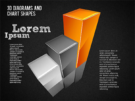 3d diagramas e formas de gráficos, Deslizar 10, 01379, Formas — PoweredTemplate.com