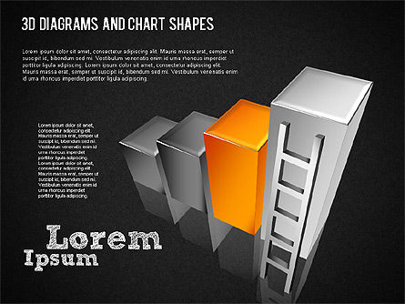 3D Diagrams and Charts Shapes, Slide 13, 01379, Shapes — PoweredTemplate.com