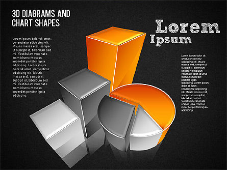 3次元図とチャートの図形, スライド 14, 01379, 図形 — PoweredTemplate.com