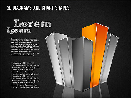 3D Diagrams and Charts Shapes, Slide 15, 01379, Shapes — PoweredTemplate.com